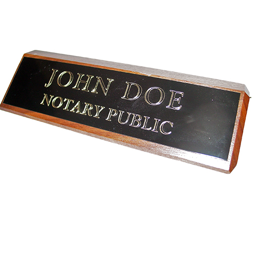 Alabama Notary Walnut Desk Sign