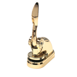 This Alabama contemporary notary seal embosser is available with baked-on black epoxy finish, a plated 24k lustrous gold flashed finish, or a lustrous plated finish. This elegant, precision-made embosser makes a fine addition to any desk or office. Handles are molded for complete comfort and notary seal impressions are sharp and clear with every use. The embosser has a felt, no-scratch base that will prevent damages to any surface on which it is placed. Available in three colors. Makes notary seal impressions of 1-5/8 inches.