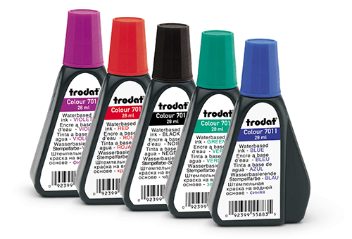 Keep a bottle of ink handy in case your self-inking Alabama notary stamp needs a refill. Click on the 'Add to Cart' button to choose the right ink color.
